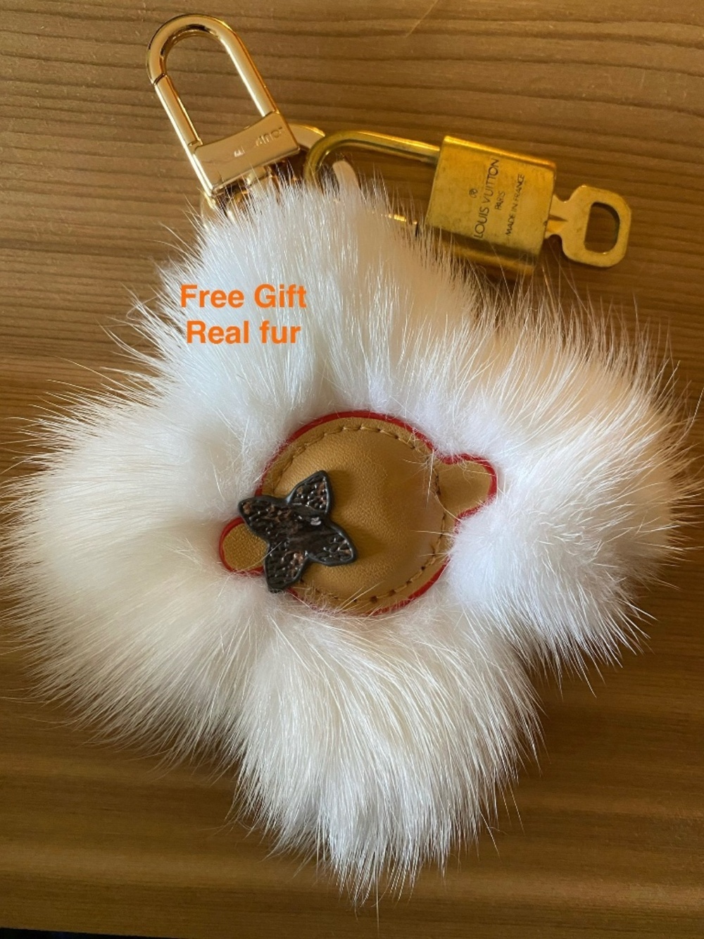 Authentic Louis Vuitton Padlock & Key Set #316  Bonus Bag Charm Included Good - Picture 3 of 4